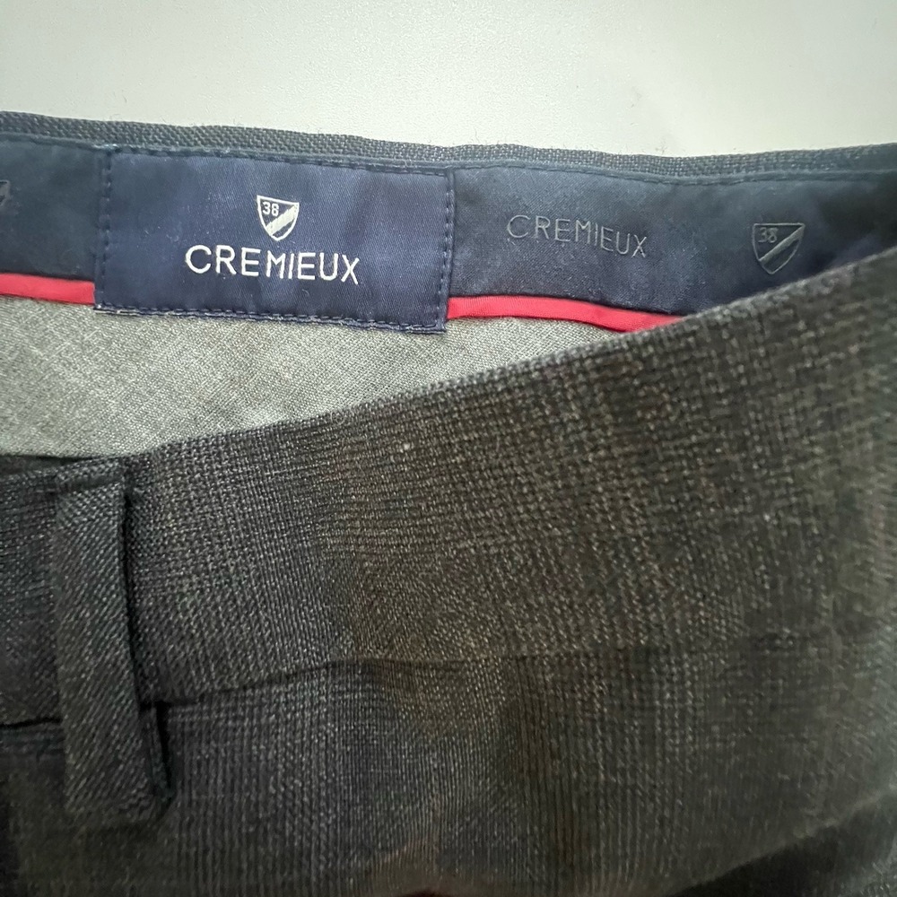 Cremieux 100% Wool Dress Pants 36x30 Windowpane Side Adjusters
